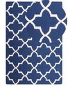 Teppich blau 140 x 200 cm marokkanisches Muster Kurzflor SILVAN_802943