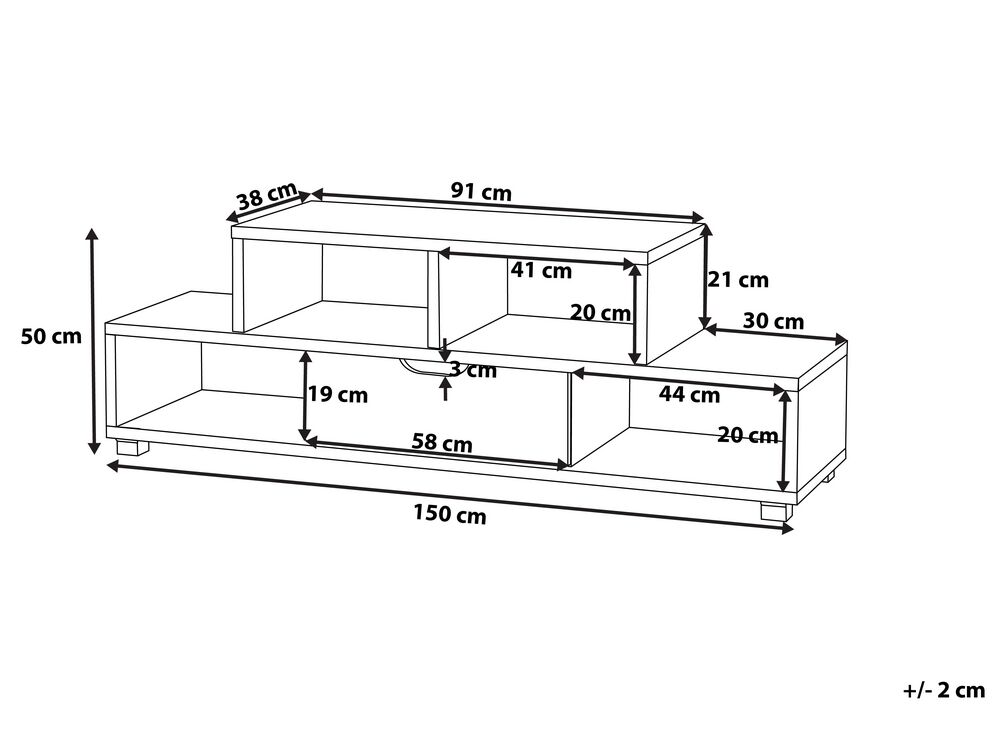 TV-Möbel heller Holzfarbton / weiß CAMPANA | Beliani.de