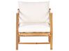 Conjunto esquinero de jardín 5 plazas con sillón de bambú blanco crema CERRETO_909558