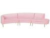 Sofa Samtstoff rosa geschwungene Form 4-Sitzer MOSS_810376