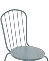 Conjunto de 4 sillas de jardín de metal azul claro CALVI_815612