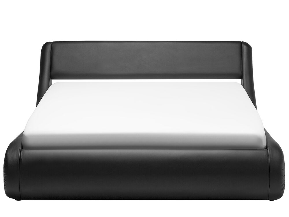 Faux Leather EU Super King Bed with Storage Black AVIGNON Beliani.co.uk