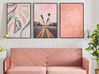 Floral Motif Framed Canvas Wall Art 63 x 93 cm Multicolour BANZENA_787258