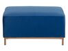 Hörnsoffa 4-sits H med fotpall sammet marinblå OSLO_744172