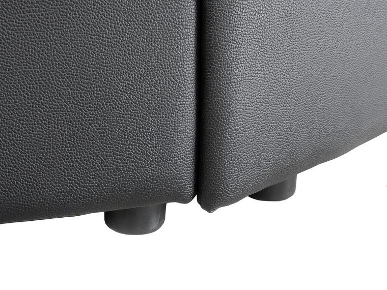 Leather EU Super King Size Waterbed Black LAVAL Beliani.co.uk