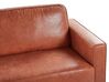 Conjunto de sofá e poltrona com 4 lugares em pele sintética castanha dourada SAVELEN_779219