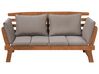 Sofa ogrodowa 165/210 cm drewniana jasna z regulowanymi podłokietnikami PORTICI _735672