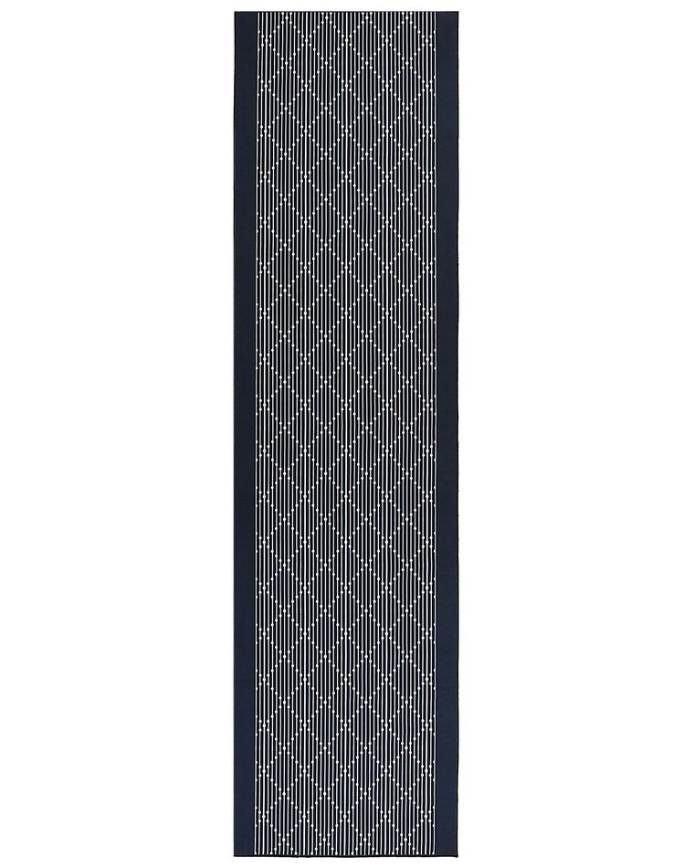 Teppich marineblau 80 x 300 cm geometrisches Muster Kurzflor CHARVAD_831714