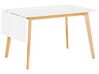 Mesa de comedor extensible blanco/madera clara 120/155 x 80 cm MEDIO_808650