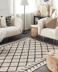 Matto puuvilla beige/musta 160 x 230 cm BOZKIR