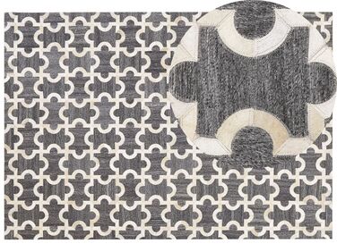 Kožený koberec 160 x 230 cm šedo-béžový YEDISU