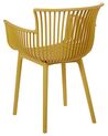 Set of 4 Plastic Dining Chairs Yellow PESARO_825407