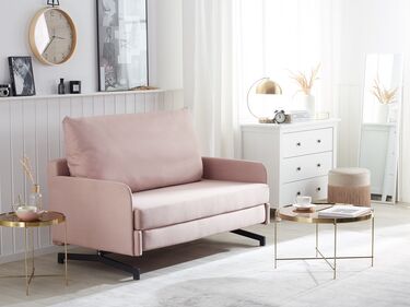 Fabric Sofa Bed Pink BELFAST