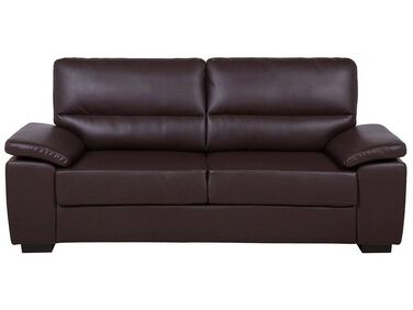 3-Sitzer Sofa Kunstleder dunkelbraun VOGAR