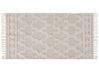 Teppich Baumwolle beige 80 x 150 cm marokkanisches Muster Fransen SULUOVA_848317