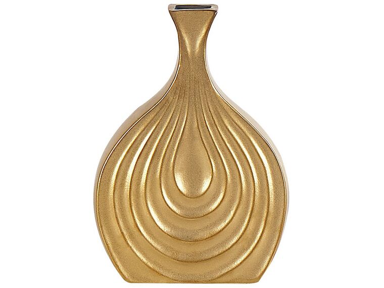Dekorativní kameninová váza 25 cm zlatá THAPSUS_818293