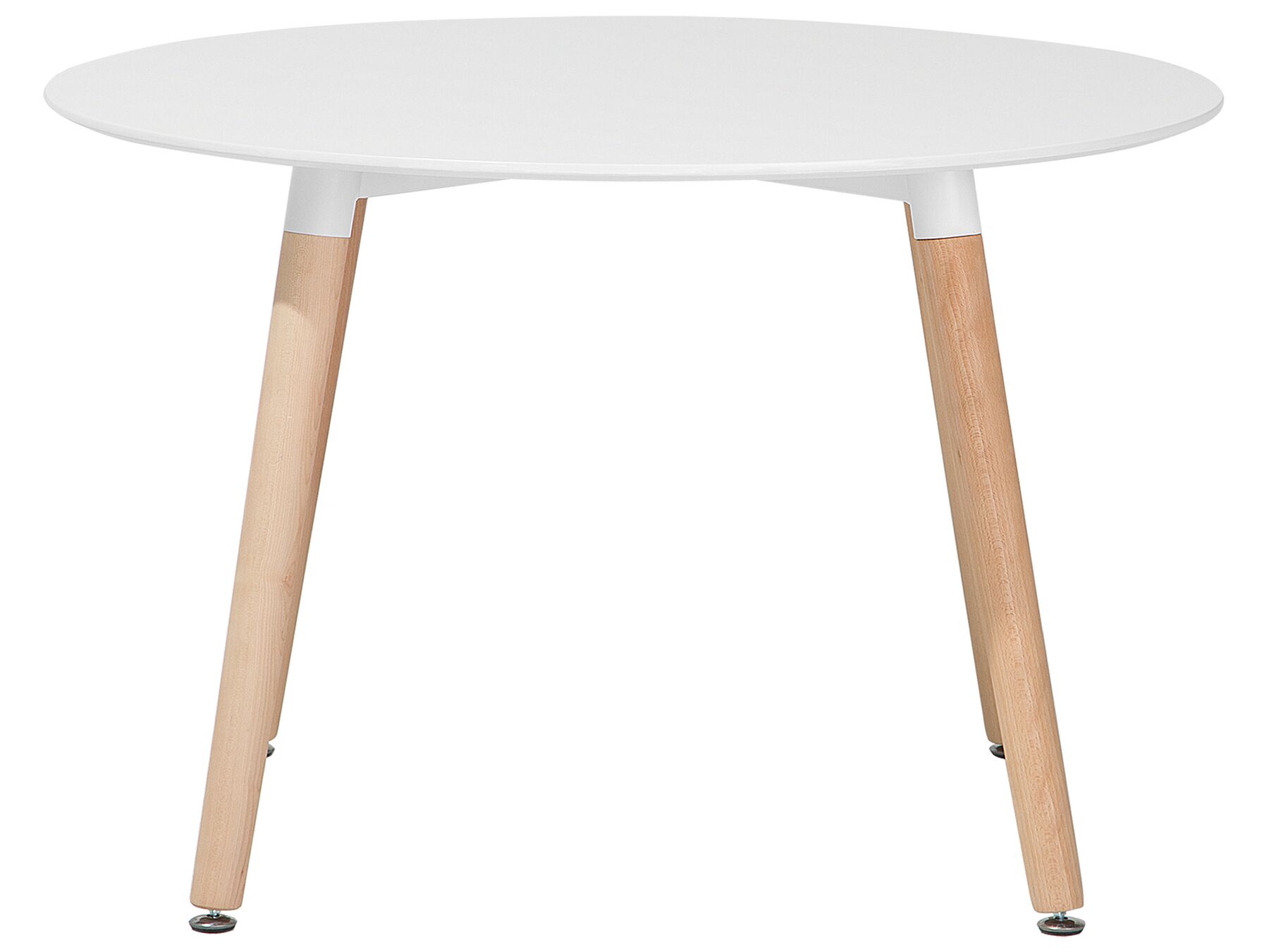 Minimalist Round Dinner Kitchen Table White Rubberwood Round 120 Cm Bovio Ebay