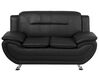 2 Seater Faux Leather Sofa Black LEIRA_687322