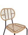 Conjunto de 4 sillas de ratán beige/negro/natural PRATELLO_868006