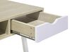 Schreibtisch heller Holzfarbton / weiss 120 x 48 cm 2 Schubladen CLARITA_710805