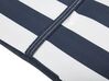 Wooden Reclining Sun Lounger with Cushion Navy Blue and White CESANA_775003