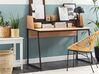 Home Office Desk with Shelf 120 x 59 cm Light Wood with Black GORUS_824529