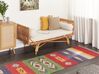 Kelim Teppich Baumwolle mehrfarbig 80 x 300 cm geometrisches Muster Kurzflor KAMARIS_870058