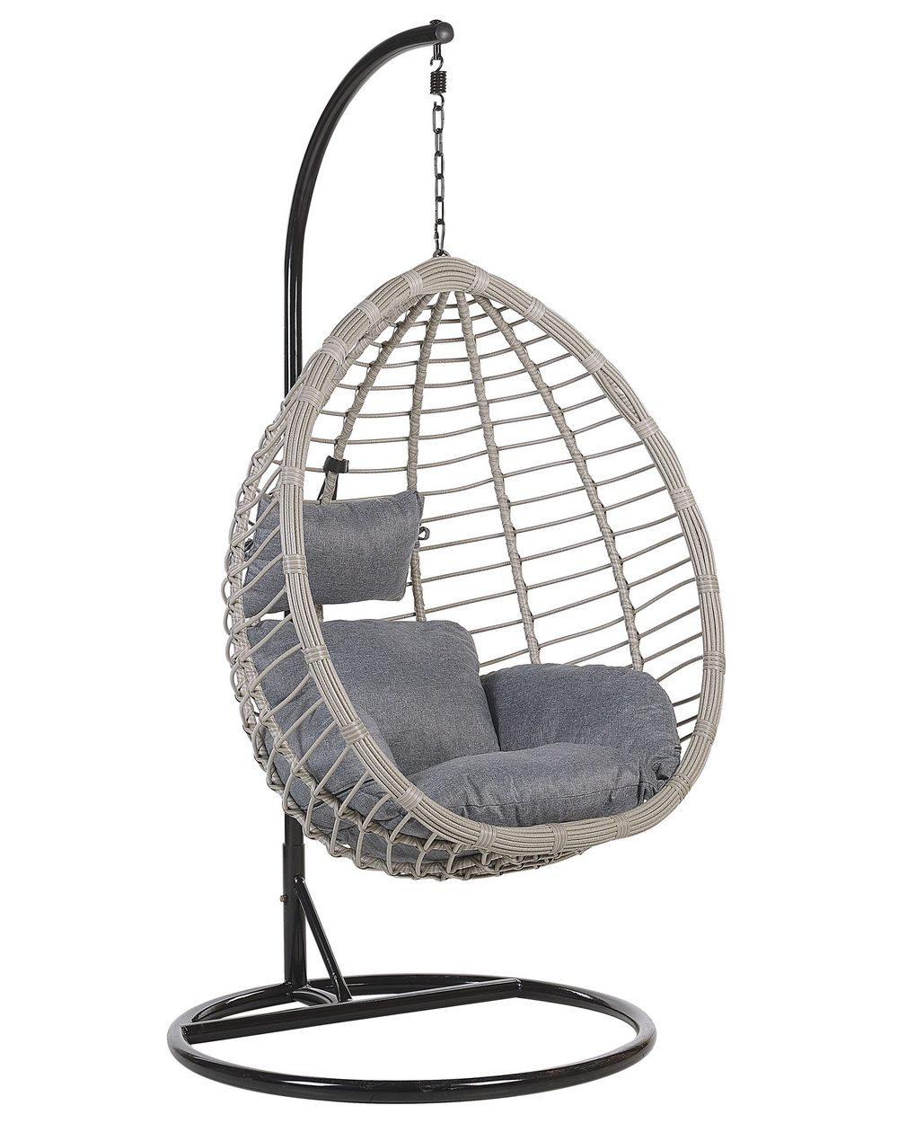 Hangesessel Mit Gestell Rattan Grau O 97 Cm Tollo Beliani De Hängesessel Mit Gestell Für Drinnen