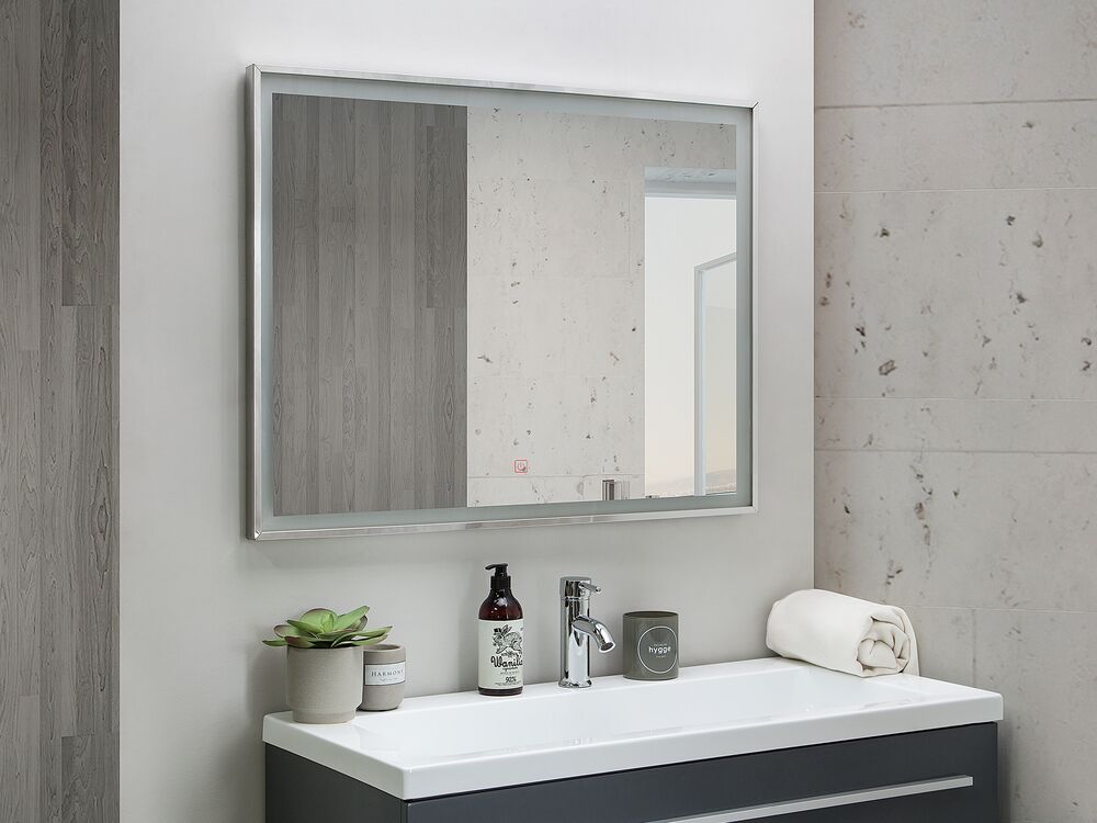 Badspiegel mit LED-Beleuchtung rechteckig 80 x 60 cm ARGENS | Beliani.ch