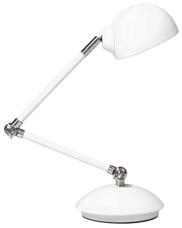 Lampa biurkowa regulowana metalowa biała HELMAND