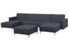 5 Seater U-Shaped Modular Fabric Sofa with Ottoman Dark Grey ABERDEEN_718891