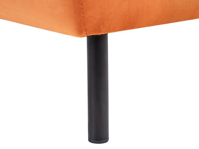 Left Hand Velvet Chaise Lounge Orange LE CRAU Beliani.co.uk