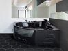Whirlpool Corner Bath with LED 2140 x 1550 mm Black MARTINICA_784972