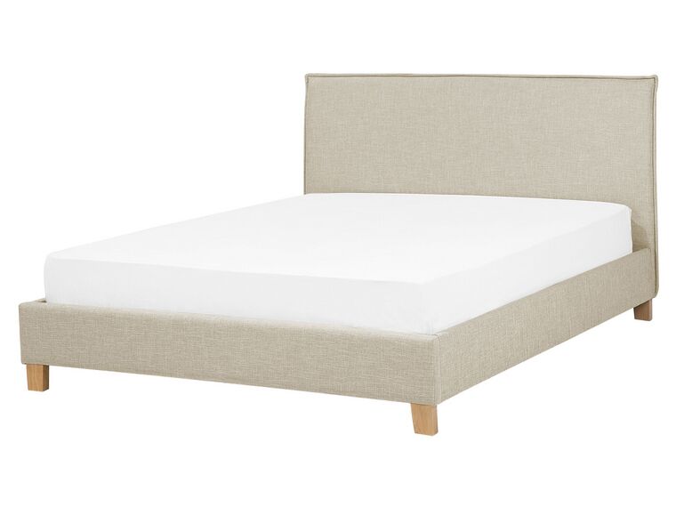 Fabric EU King Size Bed Beige SENNEZ_714064