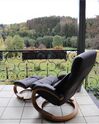 Recliner Chair with Footstool Faux Leather Brown FORCE_798528
