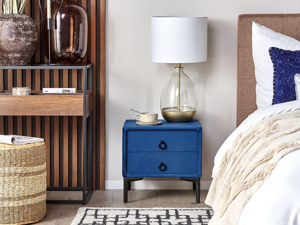 Schlafzimmer komplett Set 3-teilig blau 160 x 200 cm SEZANNE | Beliani.de