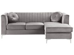 3-istuttava kulmasohva sametti vasenk. harmaa TIMRA 3-istuttava kulmasohva sametti vasenk. harmaa TIMRA