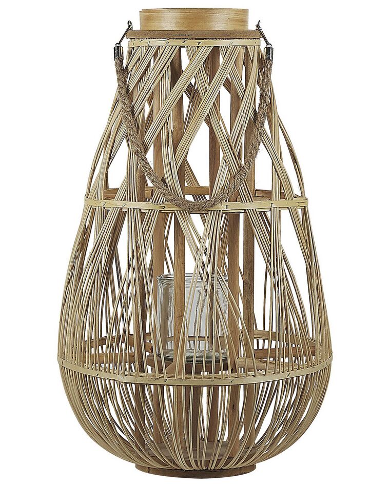 Lanterne en bois clair 56 cm TONGA_774159
