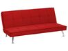 Sofá-cama de 3 lugares em tecido vermelho HASLE_589624