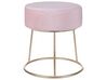 Růžová sametová stolička DELCO 35 x 35 cm_753693
