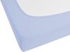 Cotton Fitted Sheet 160 x 200 cm Blue JANBU_845872