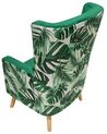 Velvet Wingback Chair Green ONEIDA_702193