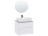 Meuble vasque avec miroir et cabinet blanc MANZON_818346