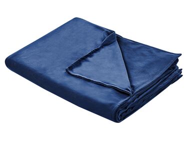 Capa de cobertor pesado em tecido azul marinho 135 x 200 cm RHEA