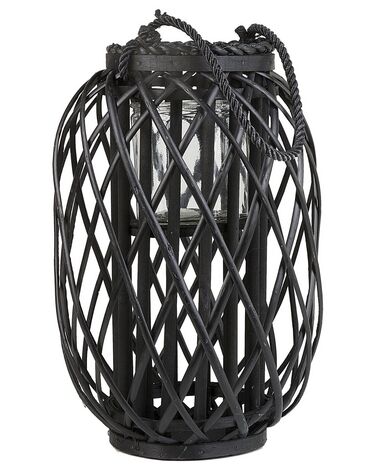 Dekoratívny lampáš 40 cm čierny MAURITIUS 