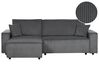 Canapé-lit d'angle à droite en velours côtelé gris graphite ABACKA_896806