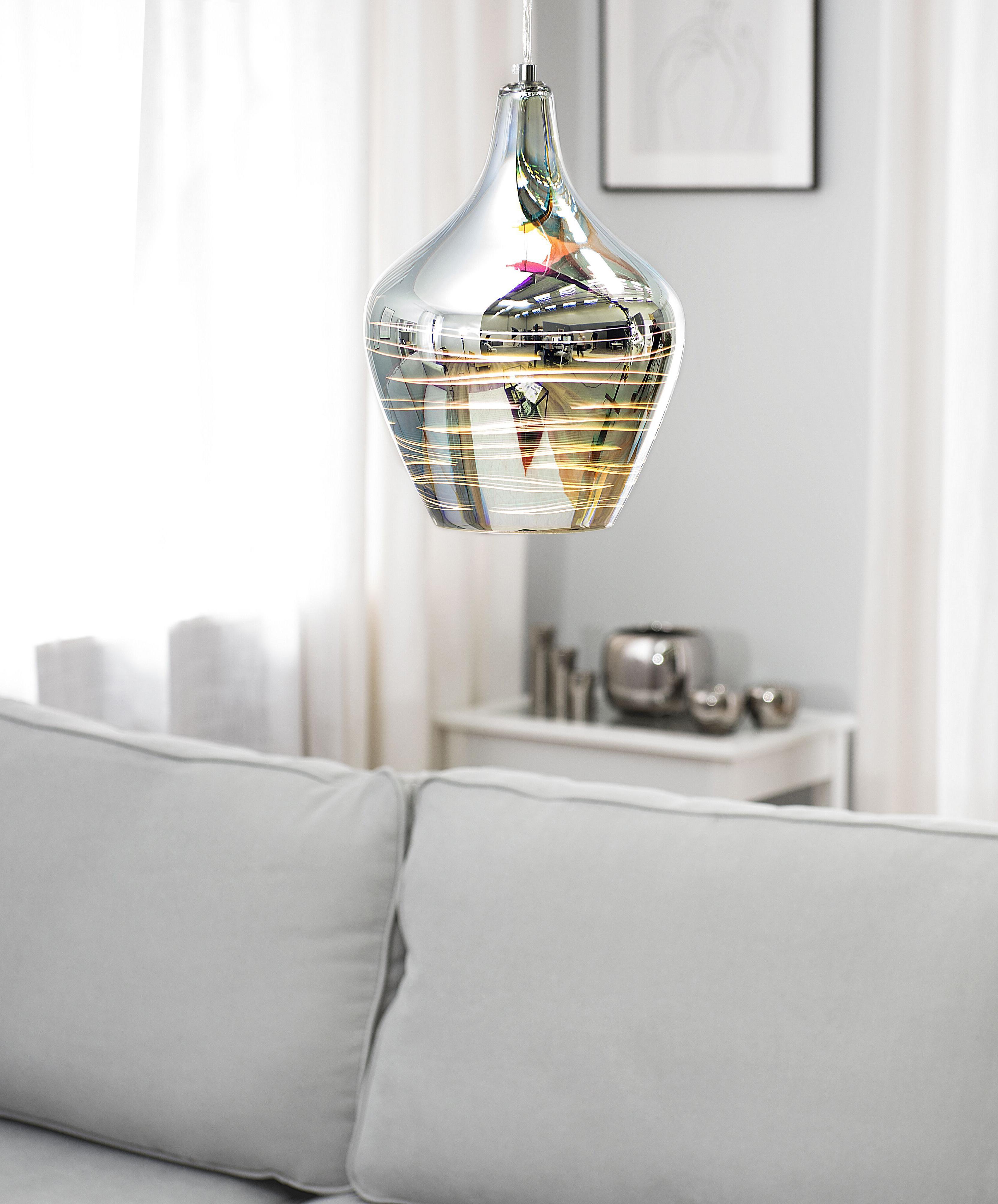 Glass Pendant Lamp Silver SOANA_745570