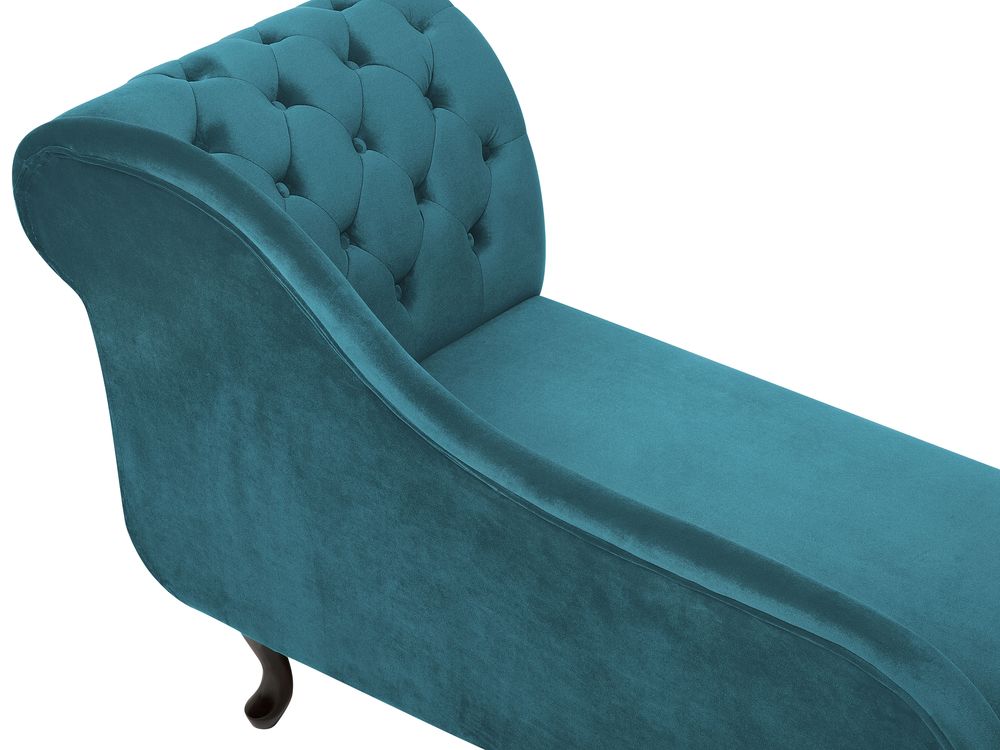 Right Hand Chaise Lounge Velvet Emerald Green NIMES Beliani.co.uk