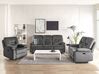 Conjunto de sala de estar 6 plazas LED reclinable de terciopelo gris oscuro BERGEN_835218