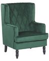 Velvet Armchair with Footstool Green SANDSET_776387